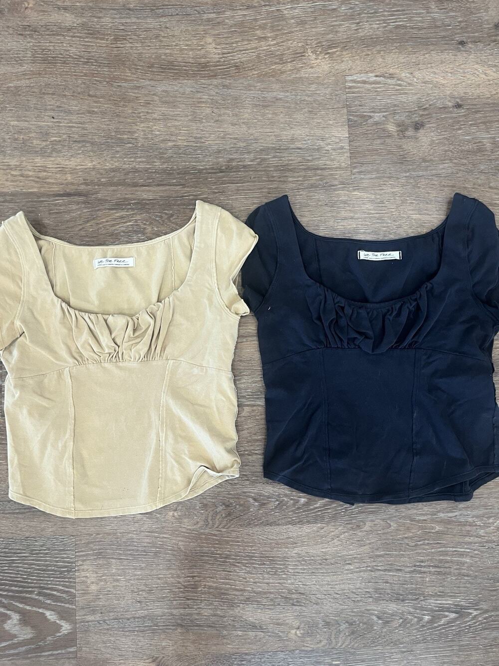 Bundle We The Free by Free People Corset Tops Size Large Black & Beige